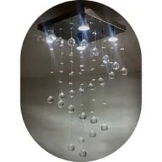 Lustre de Cristal Acrílico 30x30 Espiral 25F Sala Quarto Salão Hall Vai Montado