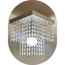 Lustre 20x20 de Cristal Acrílico Roma Sala Quarto Hall Vai Montado