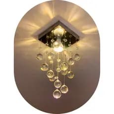 Lustre de Cristal Acrilico 14x14 E27 Sala Quarto Hall Corredor