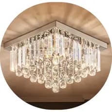 Lustre França 30x30 em Cristais Legítimos Luxo VAI MONTADO Sala Hall Quarto Salão Escritório