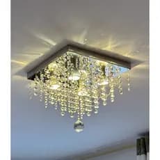 Lustre De Cristal Acrílico 30x30 Apartamento Sala Quarto