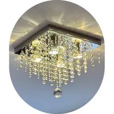 Lustre de Cristal Acrílico 30x30  Luxo Pentente Sala Quarto Apartamento Hall Salão Loja
