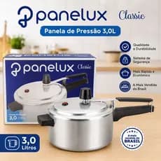 Panela de Pressão Pequena de 3Litros Alumínio Polido 3L Classic Panelux