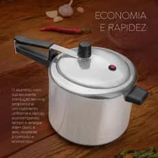Panela de Pressão Polida 7 Litros de Alumínio Polido 7L Classic Panelux