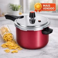 Panela de Pressão 4,5L Panelux Cereja Alumínio Fechamento Externo com Trava de Segurança