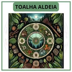 Toalha para Jogo de Tarot 0,70x0,70cm Aldeia