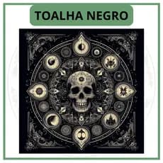 Toalha para Jogo de Tarot 0,70x0,70cm negro