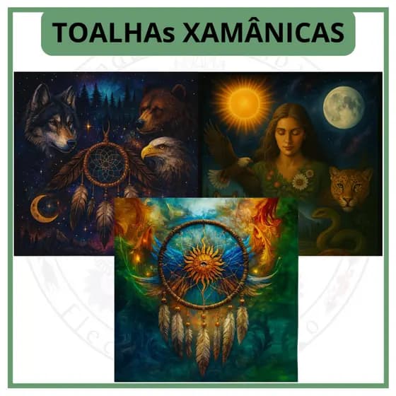 Toalha para Jogo de Tarot 0,70x0,70cm Xamânicas