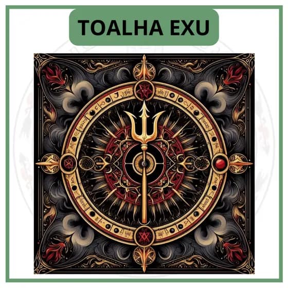 Toalha para Jogo de Tarot 0,70x0,70cm Exu