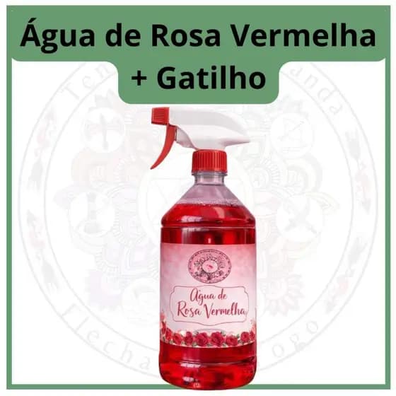 Super Kit Água de Rosas Vermelha Exclusiva com Gatilho de Spray 1 Litro