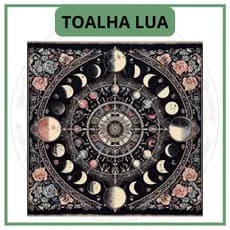 Toalha para Jogo de Tarot 0,70x0,70cm Lua