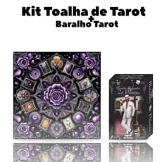 Kit Toalha de Tarot + Baralho Leitura Mística Completa