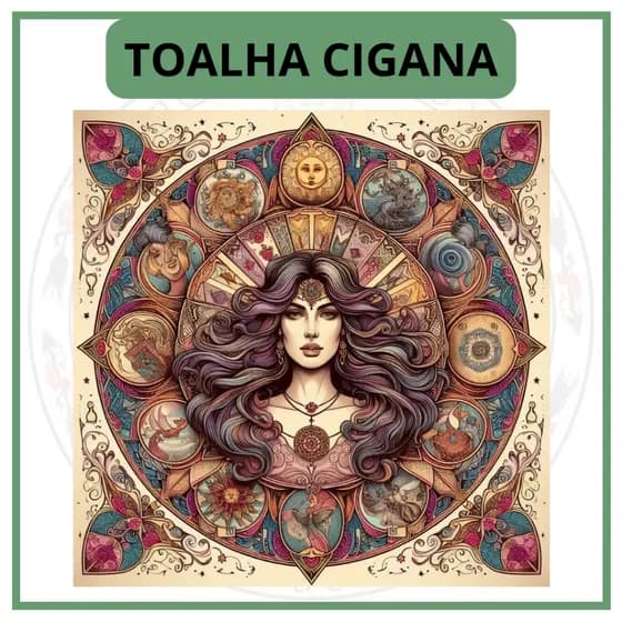 Toalha para Jogo de Tarot 0,70x0,70cm Cigana