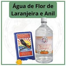 Kit Água de Flor de Laranjeira 1 Litro e Anil em Pó Wagi Africano Original