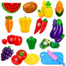 Kit Cozinha Infantil Comidinha de Brinquedo Frutas de Brinquedo de Cortar