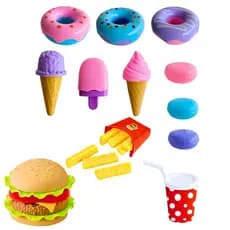 Kit Brinquedo De Comidinha Lanchinho Hamburguer Com Sorvetinho
