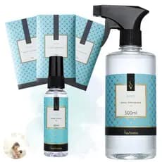 Kit Via Aroma Baby Água Perfumada para Tecidos Cheirinho para Casa Home Spray Sachê Perfumado