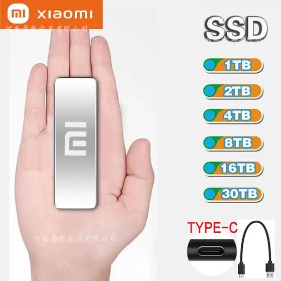 Disco rígido externo 8TB/16TB Disco rígido externo 3.0 Disco rígido portátil mais fino 1TB/2TB/4TB