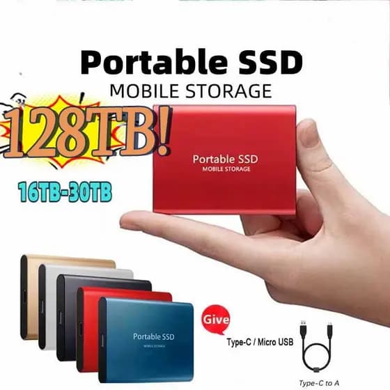 ⚡️ Disco Rígido Externo HD 128TB/60TB SSD 30TB USB3.1-Type C De Expansão 16TB/8TB/4TB 1TB/2TB