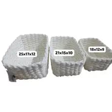 Kit 3 cestas organizadoras quarto banheiro cozinha decoração