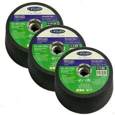 Kit 3 Rebolo Copo Cônico 4 Pol 60/80/120 Pedras Preciosas Marmores Granitos Concreto