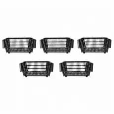 Kit 5 Cestos Organizador Empilhável De Plástico 21x44x32