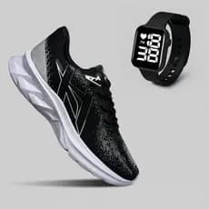 Tênis Masculino Confortável Esportivo Academia + Relógio Digital Moderno Promoção Barato
