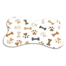 Tapete Osso para Gato e Cachorro Pet Comedouro Branco Antiderrapante