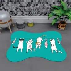 Tapete Osso para Gato e Cachorro Pet Comedouro Gatos Antiderrapante