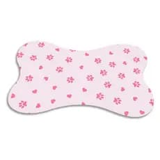 Tapete Osso para Gato e Cachorro Pet Comedouro Rosa Antiderrapante
