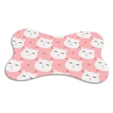 Tapete Osso para Gato e Cachorro Pet Comedouro Rosa Antiderrapante