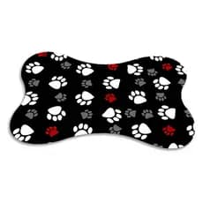 Tapete Osso para Gato e Cachorro Pet Comedouro Patas Antiderrapante