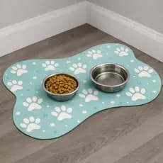 Tapete Osso para Gato e Cachorro Pet Comedouro Antiderrapante e Evita Respingos