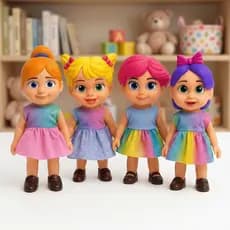 Boneca Criança Infantil 3 anos Vinil Coleção Girl colorida