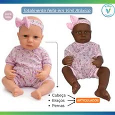 Boneca Realista de Vinil Grande Articulada Menina Infantil
