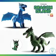 Dragão de Brinquedo Vinil Realista Articulado Dragon Island Silmar