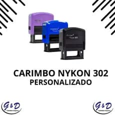 Carimbo Automático Personalizado Nykon 302 - Medida 14x38