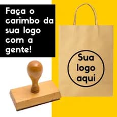 Carimbo Personalizado para Embalagens, Sacola Kraft Com a Sua Logo - Medidas de 2cm a 10cm