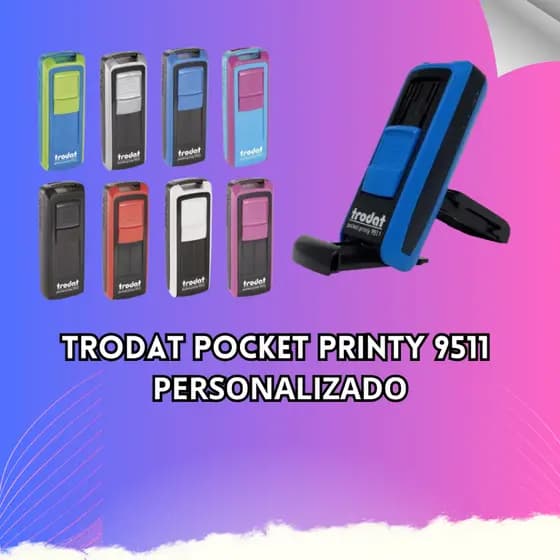Carimbo Trodat Pocket Printy 9511 Personalizado - Medida 14x38
