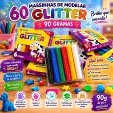 60 MASSINHA DE MODELAR COM GLITER