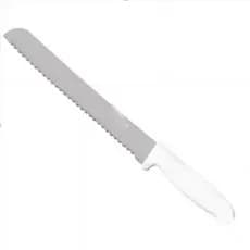 Faca de Serra De Inox Para Pão 8'' Polegadas Cabo Branco Reforçado