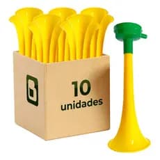 Kit 10 Corneta Buzina Vuvuzela 28 Cm Copa Do Mundo Brasil