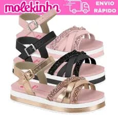 "Sandália Flatform Molekinha 2305.1569 Infantil Menina Confortável Casual Original"