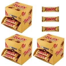 Kit 3x Chocolate Twix Caramelo Com 15g Caixa com 30 Unidades Mars