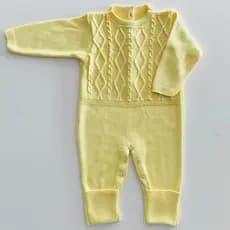 Macacão bebê RN comprido de tricot saída maternidade Enxoval de Neném