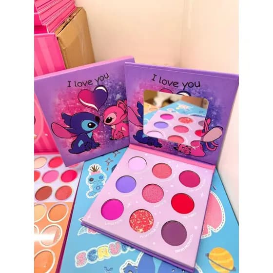 Paleta sombra Stitch e Angel e Hello Kitty e Minnie- Disney
