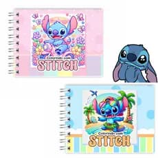 Caderno para Colorir Stitch Capa Dura Holográfica Kit com 2 Unidades!