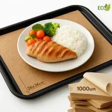 Papel forro de Bandeja 36x26 P/ Restaurantes Kraft Liso 1000 Unids para e Lanchonetes