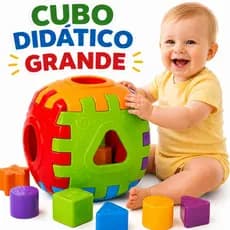 Cubo Infantil  de Encaixe Brinquedo Didático e Educativo para crianças Bebê - Colorido