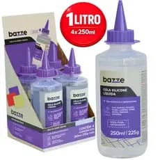 Cola Do Artesão Silicone Líquida 1 Litro 4 Colas de 250ml Secagem Rápida Cola Para Tecido Pano Eva Madeira